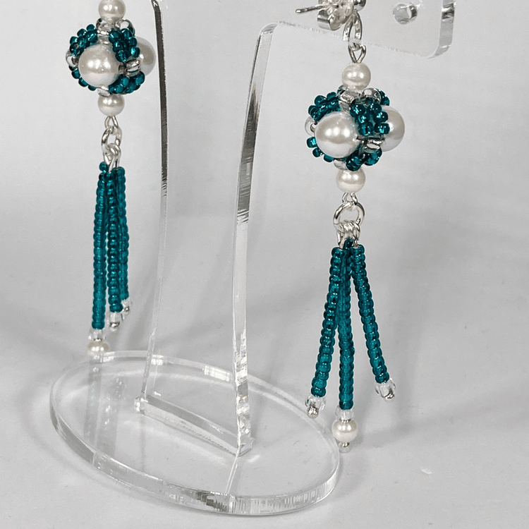 Handmade Shell Pearl Gemstone Necklace Set Earrings