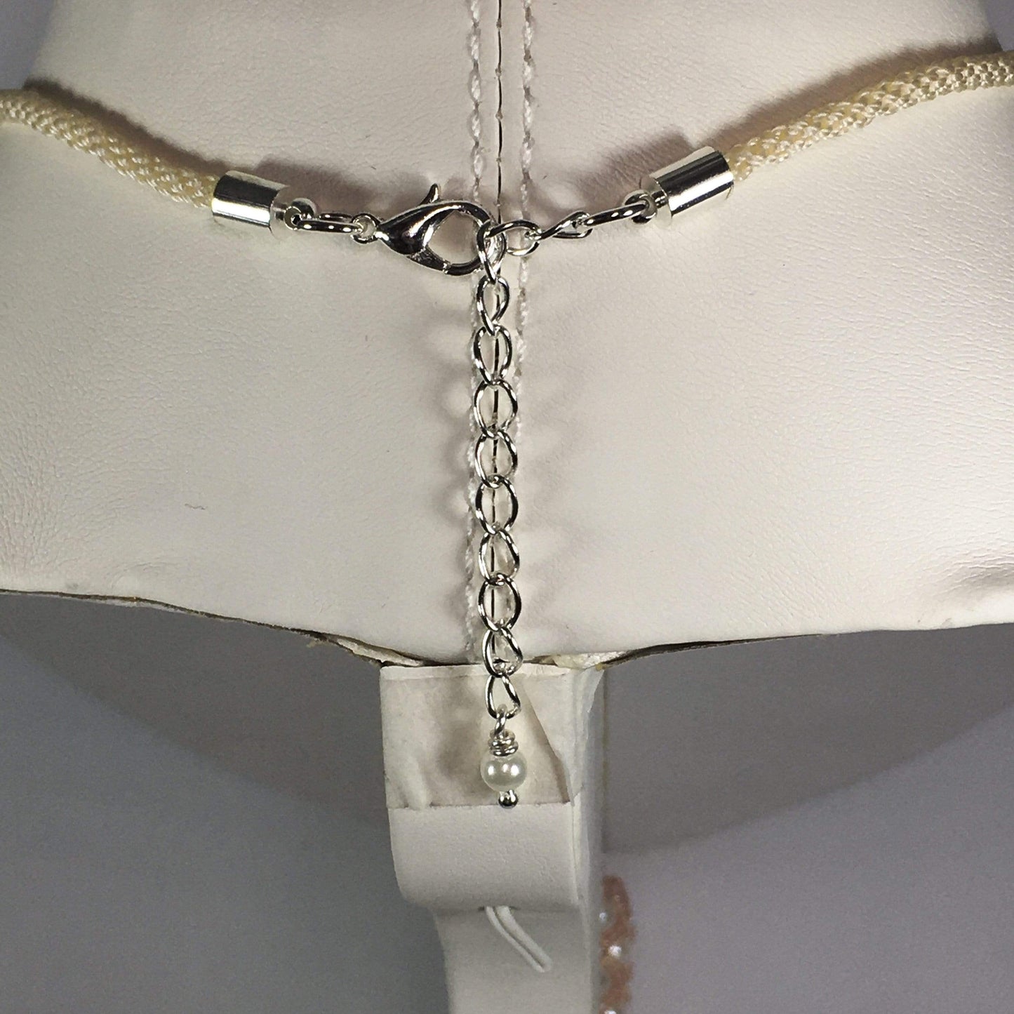 Handmade Shell Pearl Gemstone Criss Cross Beaded Kumihimo Necklace Set