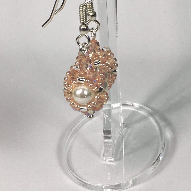 Handmade Shell Pearl Gemstone Criss Cross Beaded Kumihimo Necklace Set