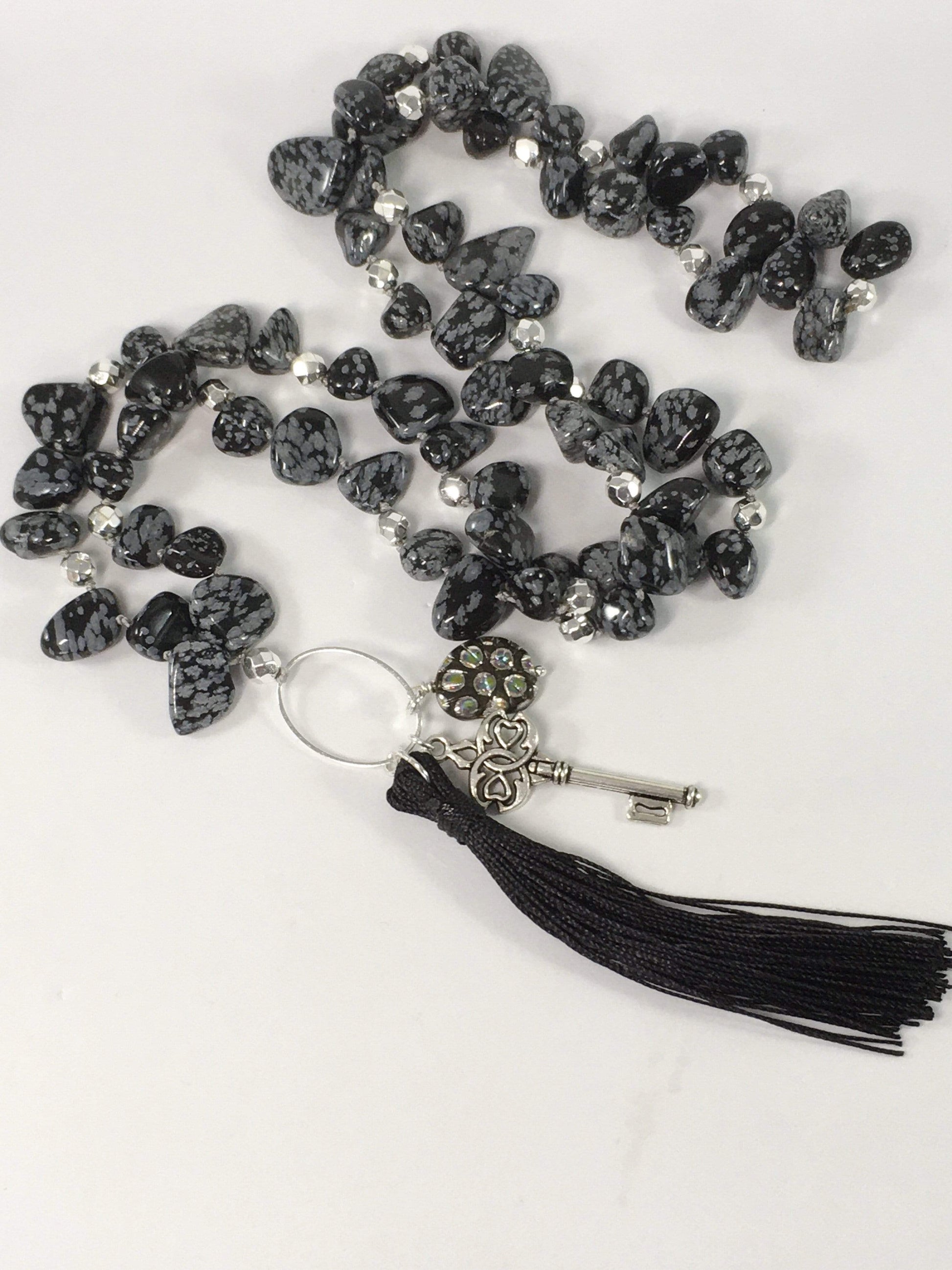 Necklace Snowflake Obsidian Yoga Style Necklace Jewelz Galore Snowflake Obsidian Necklace | Jewelz Galore | Jewellery