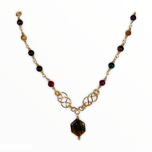 Handmade Tigers Eye Gemstone Necklace