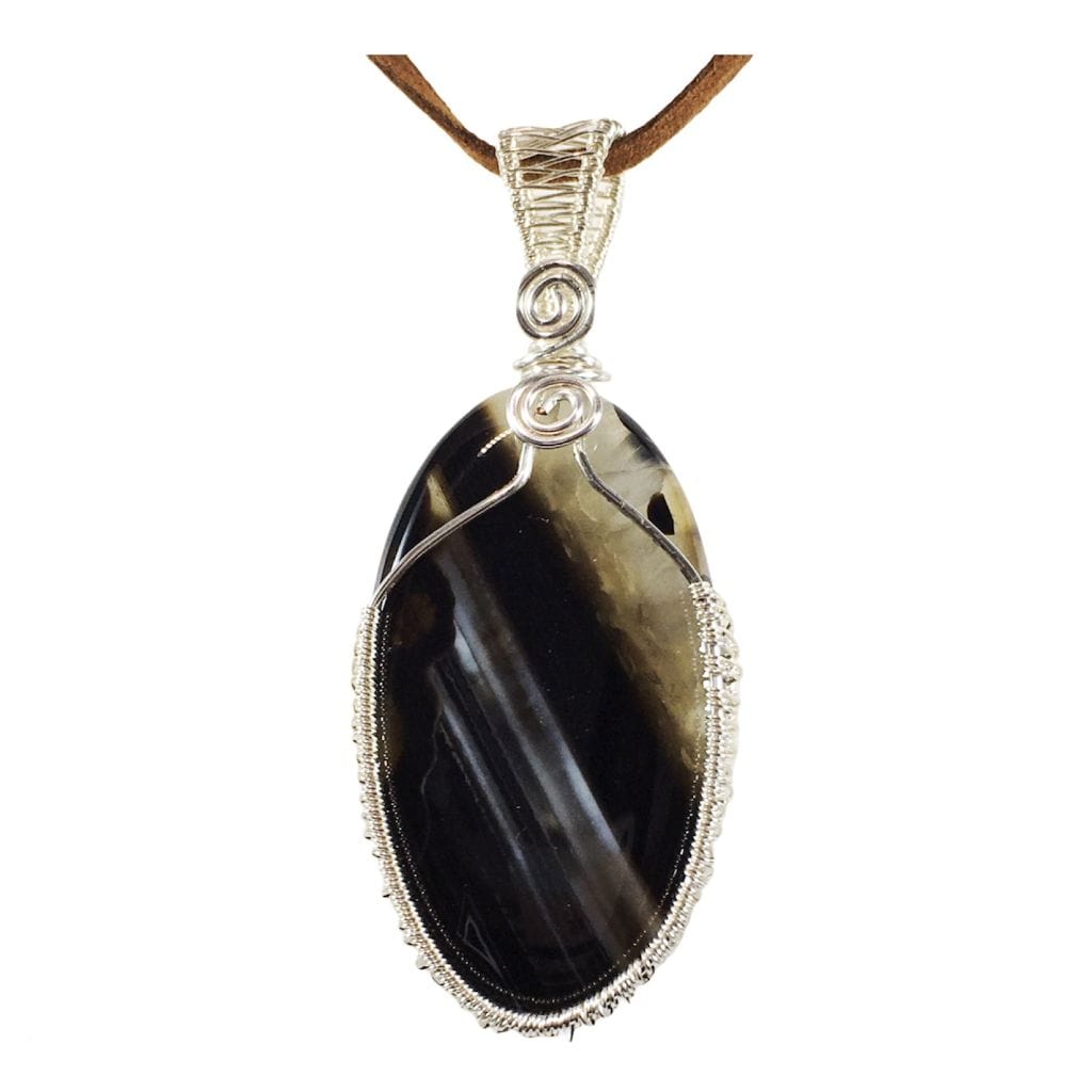 Necklace Wire Wrapped Large Brown Onyx Pendant Jewelz Galore Brown Onyx Pendant | Jewelz Galore | Jewellery