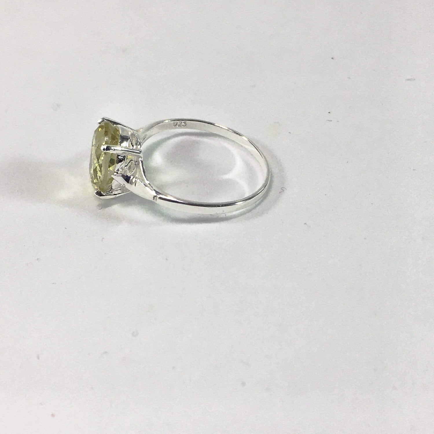 Lemon Quartz Brilliant Cut Sterling Silver Ring By Jewelz Galore