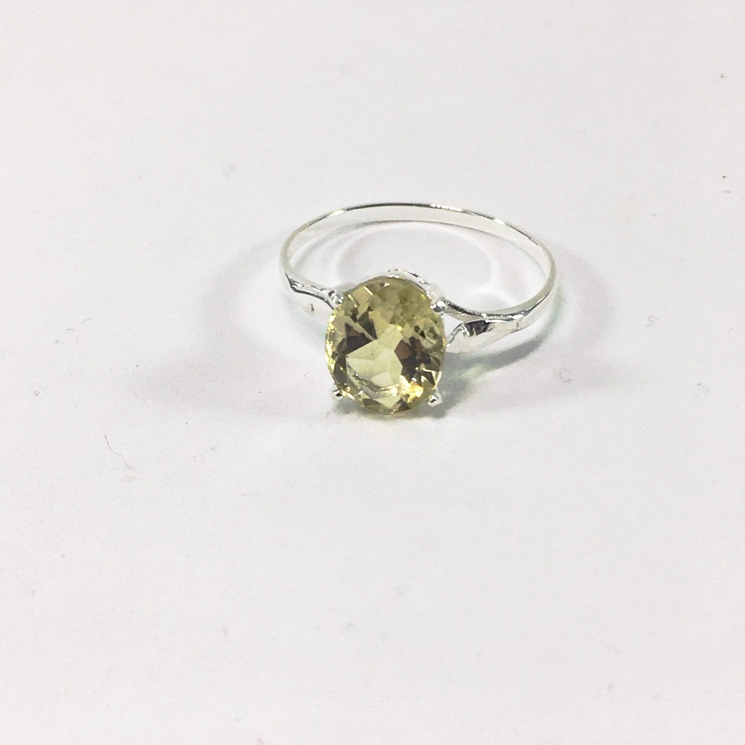 Lemon Quartz Brilliant Cut Sterling Silver Ring By Jewelz Galore
